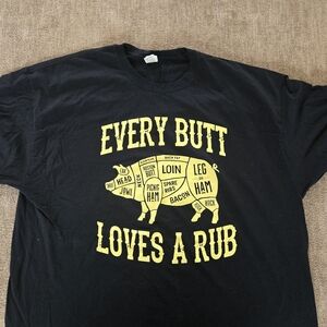 Fruit of the Loom Black Tee with Yellow Graphic